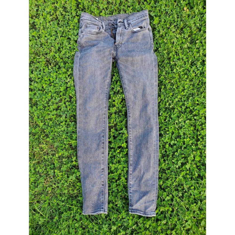Faded grey/black Levi vintage high-rise jeans